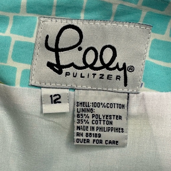 LILLY PULITZER Starfish Mosaic Skirt Size 12 Summer Vacation Cruise Under Sea - Picture 4 of 4